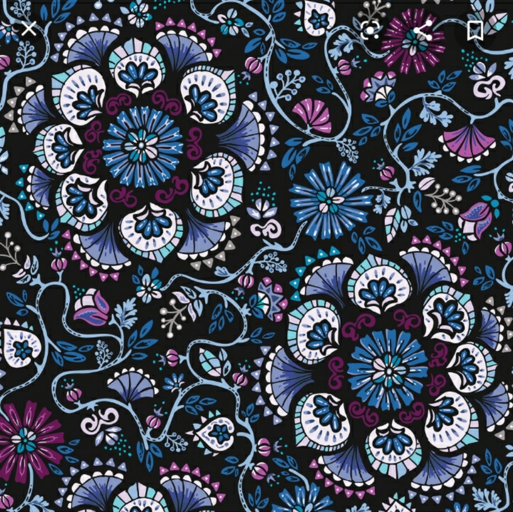 Vera Bradley Black Floral Crossbody with Blue, Purple & Pink Accents - Picture 3 of 4